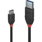 Cablu periferice LINDY Black, USB 3.2 tip A Male - USB 3.2 tip C Male, 1m, negru