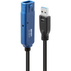 Cablu periferice LINDY Pro, USB 3.0 tip A Male - USB 3.0 tip A Female, 20m, negru-albastru