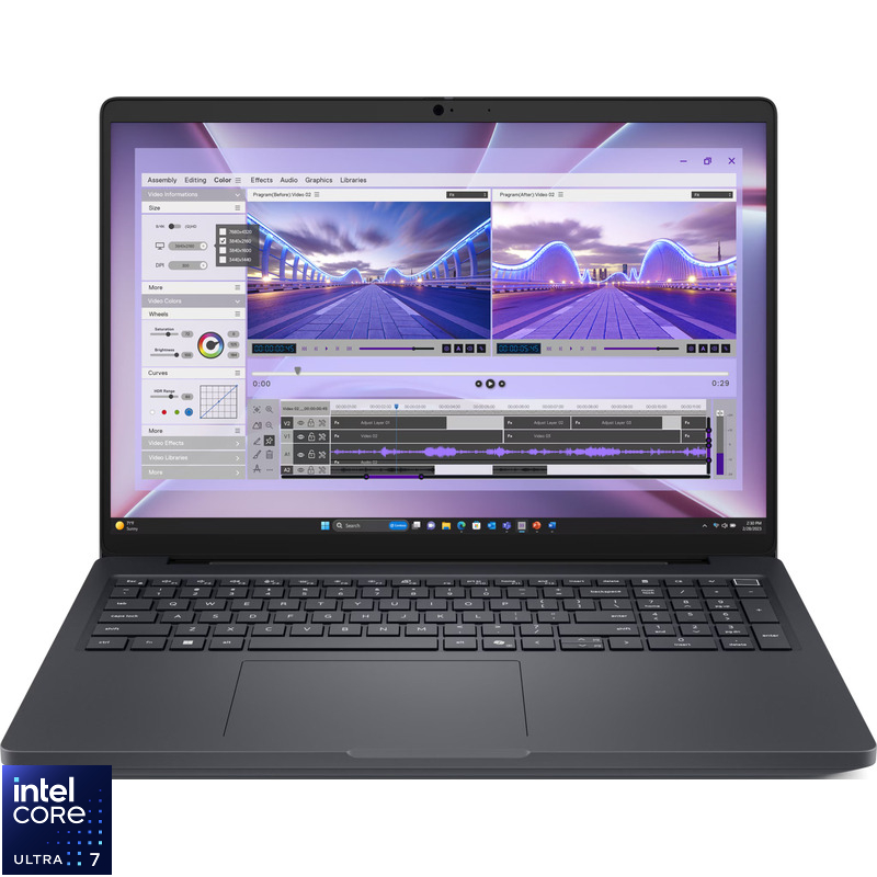 Laptop DELL 16'' Pro Max 16 MC16250, FHD+, Procesor Intel® Core™ Ultra 7 265H (24M Cache, up to 5.30 GHz), 64GB DDR5 CSODIMM, 1TB SSD, RTX PRO 1000 Blackwell 8GB, Win 11 Pro, 3Yr ProSupport