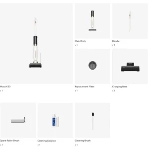 MOVA K30 Mix, autonomie 40 min, 2600 mAh, vertical cu mop, 0.6L, Alb
