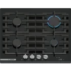 Plita incorporabila Bosch PRP6A6H40, Gaz, 4 zone de gatit, FlameSelect, Aprindere electrica integrata, Sistem de siguranta, Gratar fonta, Home Connect, 60 cm, Negru