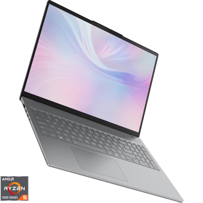Laptop Lenovo 16'' IdeaPad Slim 5 16ARP10, WUXGA IPS, Procesor AMD Ryzen™ 5 7535HS (16M Cache, up to 4.55 GHz), 16GB DDR5, 512GB SSD, AMD Radeon 660M, No OS, Luna Grey