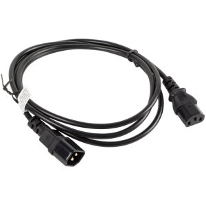 Lanberg IEC320/C14 Male - IEC320/C13 Female, 1.8m, negru