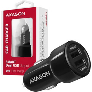 AXAGON PWC-5V5, 4.8A, 2x USB, 24 W, Black, tehnologia Quick Charge 1.0
