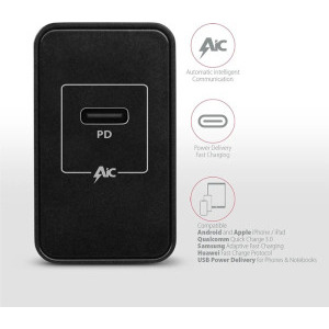 AXAGON ACU-PD22, 1x USB-C, PD 22W, Black