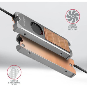AXAGON CLR-M2FAN Cooler M.2 SSD, Copper, cu ventilator