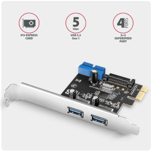 AXAGON PCEU-232RS 1x PCI-E - 2x USB 3.0 tip A Female + 1x USB 3.0 19-pin
