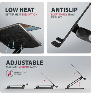 AXAGON STND-LQB stand aluminiu, 10-17.3 inch, pliabil, Black