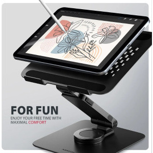 AXAGON STND-LRB stand aluminiu, 10-17.3 inch, rotativ 360, pliabil, Black