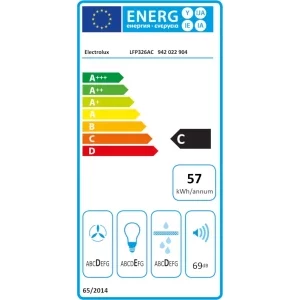 Electrolux telescopica LFP326AC, Putere de absorbtie 410 m3/h, 3 trepte, ExtractionTech, Clasa C, 60 cm, Crem