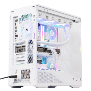 Gaming GREUCEANU Alb Comic Con Edition, AMD Ryzen 7 9800X3D 4.7GHz, 32GB DDR5, 2TB SSD, RX 9070 XT 16GB GDDR6, Iluminare RGB