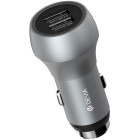 Incarcator auto Devia 2x USB, QC 3.0, Silver Emergency Hammer
