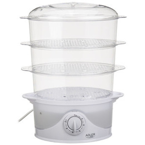 Adler Aparat de gatit cu aburi, Aparat de gatit cu abur AD633, 800W, 9L, Alb