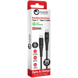 Lemontti USB-C Male la USB-C Male, 65W, 1.2m, Black