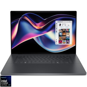 Laptop DELL 16 XPS 16 DA16260, 3.2K OLED 20-120Hz Touch, Procesor Intel® Core™ Ultra X7 358H (18M Cache, up to 4.80 GHz), 32GB LPDDR5X, 1TB SSD, Intel Arc B390, Win 11 Pro, Graphite, 3Yr ProSupport