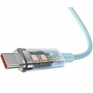 Baseus Explorer, USB Male la USB-C Male, 100W 1 m, Quick Charge, Light Blue, amperaj maxim suportat 6A