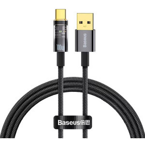 Cablu de date / adaptor Baseus Explorer, USB Male la USB-C Male, 100W 1 m, Fast Charging, Black