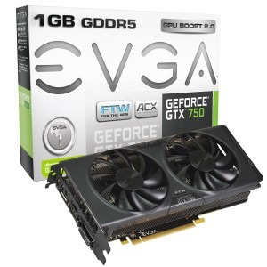 EVGA GeForce GTX 750 FTW ACX Cooling 1GB GDDR5 128-bit