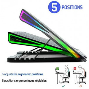 Spirit of Gamer AIRBLADE 800 RGB, pana la 17.3 inch, ventilator 185 mm, 4 pozitii, 6 viteze, RGB LED backlight