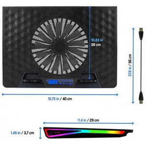 Spirit of Gamer AIRBLADE 800 RGB, pana la 17.3 inch, ventilator 185 mm, 4 pozitii, 6 viteze, RGB LED backlight