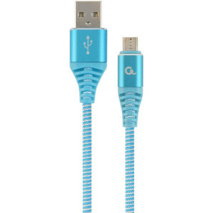 Gembird USB Male la microUSB Male, 2 m, Blue/White
