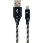 Cablu de date / adaptor Gembird USB Male la microUSB Male, 1 m, Black/White