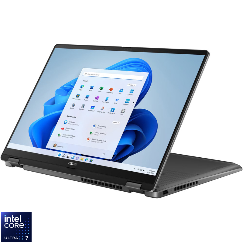 Ultrabook ASUS 14'' Vivobook 14 Flip TP3407SA, WUXGA OLED Touch, Procesor Intel(R) Core™ Ultra 7 258V (12M Cache, up to 4.80 GHz), 32GB LPDD...
