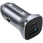 Incarcator auto Ugreen CD130, 1x USB-C, 1x USB, 30 W, Grey