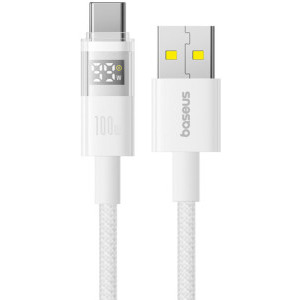 Cablu de date / adaptor Baseus Display, USB Male la USB-C Male, 100 W, 1 m, White