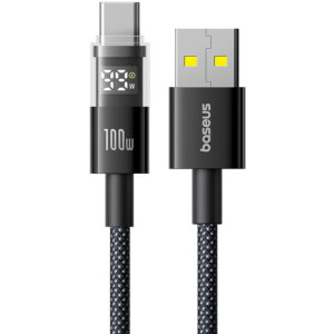 Cablu de date / adaptor Baseus Display, USB Male la USB-C Male, 100 W, 1 m, Black