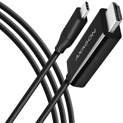 Cablu video AXAGON USB Male tip C - HDMI 1.4 Male, 1.8m, negru