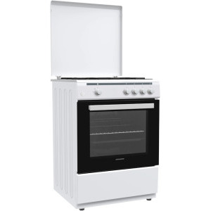 Aragaz Heinner HFSC-V60WH, 4 arzatoare, Gaz, Aprindere electrica, Dispozitiv de siguranta, 60 cm, Alb