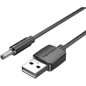 Vention USB Male  - DC 3.5 mm Male, 1m, negru