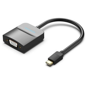 Adaptor Vention 1x USB-C Male - 1x VGA Female, Converter, negru