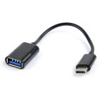 Cablu periferice Gembird OTG USB tip A 2.0 Female la USB-C 2.0 Male, 0.2 m, Negru