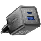 Incarcator retea Vention GaN 1x USB-C, 1x USB, 30W Black