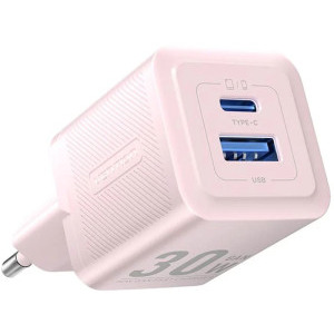 Vention GaN 1x USB-C, 1x USB, 30W Pink