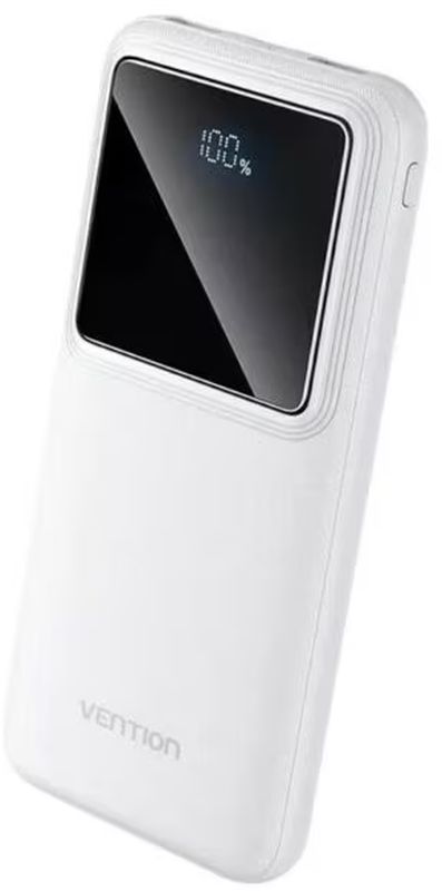 Baterie externa Vention 10000 mAh, 2x USB, 1x USB-C, 22.5W White