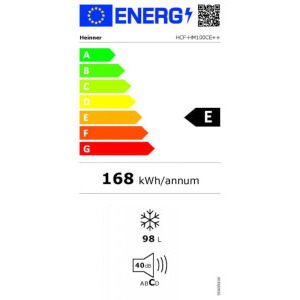 Heinner HCF-HM100CE++, 98 L, Clasa E, Sistem convertibil racire / congelare, Control electronic, Alb