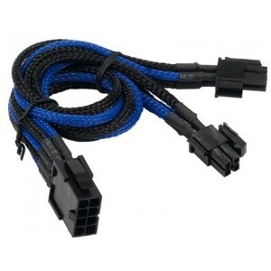 Orico 8-pin ATX Male - 4+4-pin ATX Female, 0.3m, negru albastru sleeved