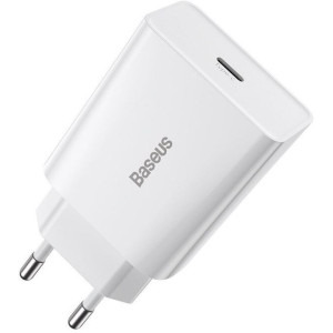 Incarcator retea Baseus CCFS-SN02, Speed Mini Quick Charge 20W, 1x USB-C, White
