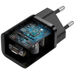 Baseus CCSP020101, Super Si Quick Charge 25W, 1x USB-C, Black