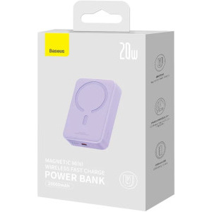 Baseus Magnetic Mini, 20000 mAh Wireless Fast Charge 20W, Violet