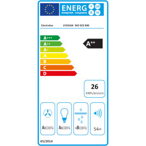Electrolux integrata LFG916K, Putere de absorbtie 680 m3/h, AutoSense, SilenceTech, Perfect Illumination, AuroraTech, Conectivitate plita, Control electronic, Clasa A, 54 cm, Negru