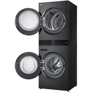 LG WashTower WT1210BBF, Spalare 12 kg, Uscare 10 kg, 1400 RPM, Clasa A, Dual Inverter Heat Pump, TurboWash360, Auto Sense AI DD, Smart Pairing, Allergy Care, ThinQ, Negru