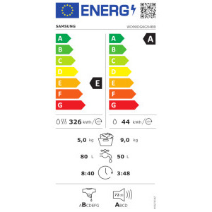 Samsung WD90DG6G94BBU4, Slim, Spalare 9 kg, Uscare 5 kg, 1400 RPM, Clasa A, Digital Inverter, Auto Dispense, AI EcoBubble, AI Energy, Hygiene Steam, SpaceMax, SmartThings, Negru