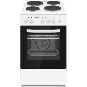 Aragaz Heinner HFSC-S56E4HMWH, Electric, 4 zone de gatit, Grill, Clasa A, 50 cm, Alb