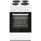 Aragaz Heinner HFSC-S56E4HMWH, Electric, 4 zone de gatit, Grill, Clasa A, 50 cm, Alb