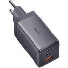 Incarcator retea Baseus GaN5 Pro, 2x USB-C, 1x USB, Quick Charge 65 W, Grey + Cablu USB-C inclus