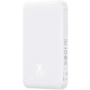 Baseus Magnetic Mini Wireless, 5000 mAh, 1x USB-C, 20 W, MagSafe, White